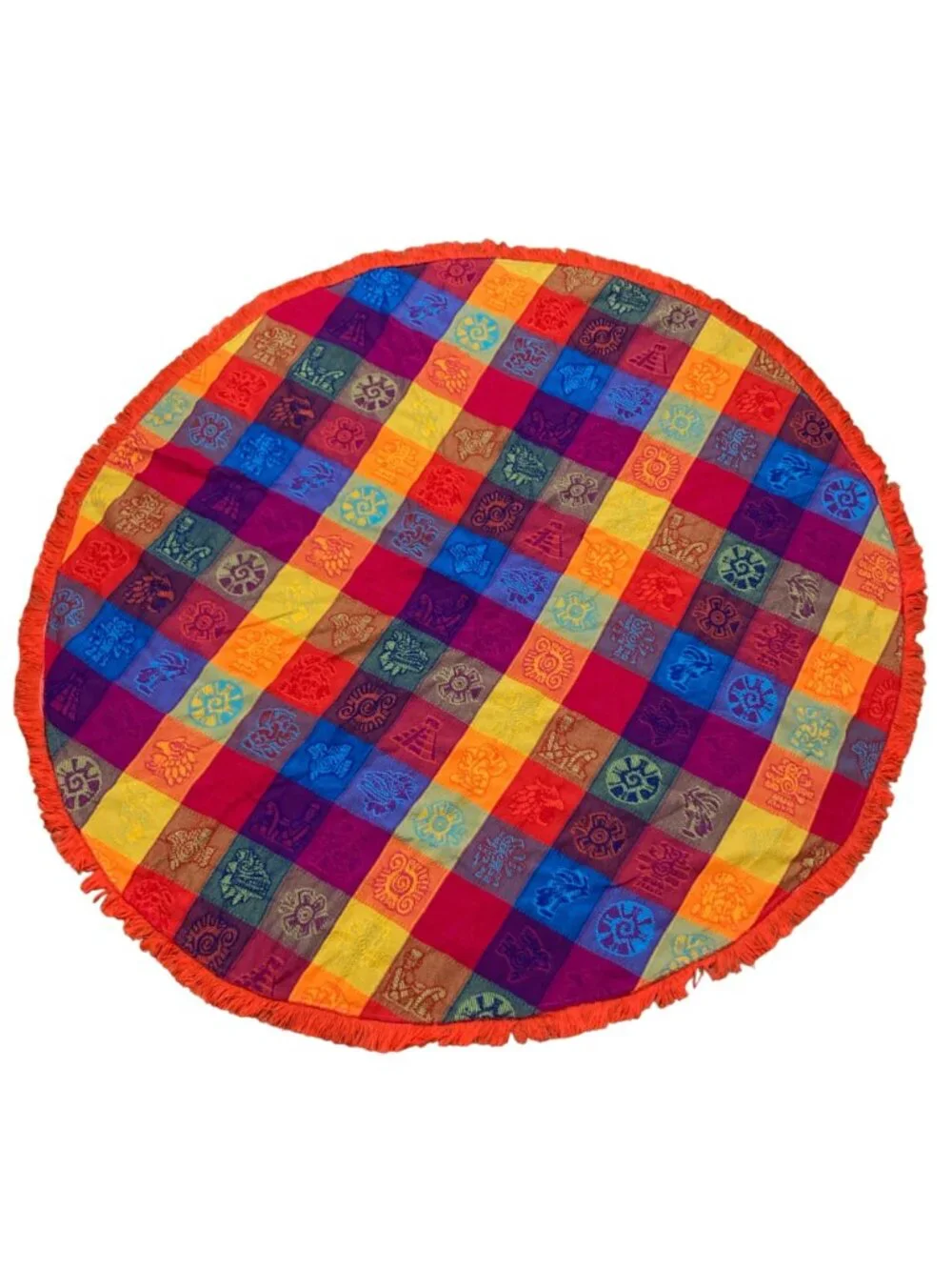 Round Colorful Mexican Aztec Inspired Table Cloth 59
